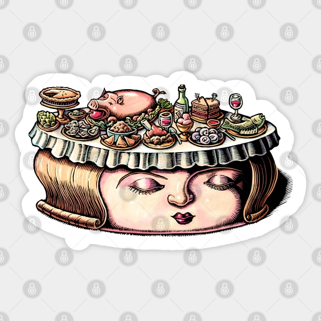 Dining Table Face Sticker by Lisa Haney